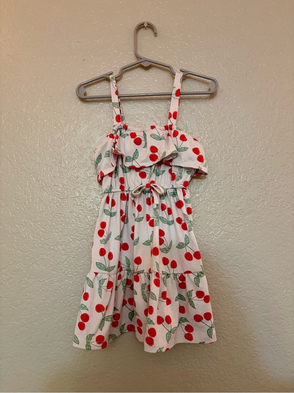 Limited Too White Cherry Print Sundress with Red Cherries